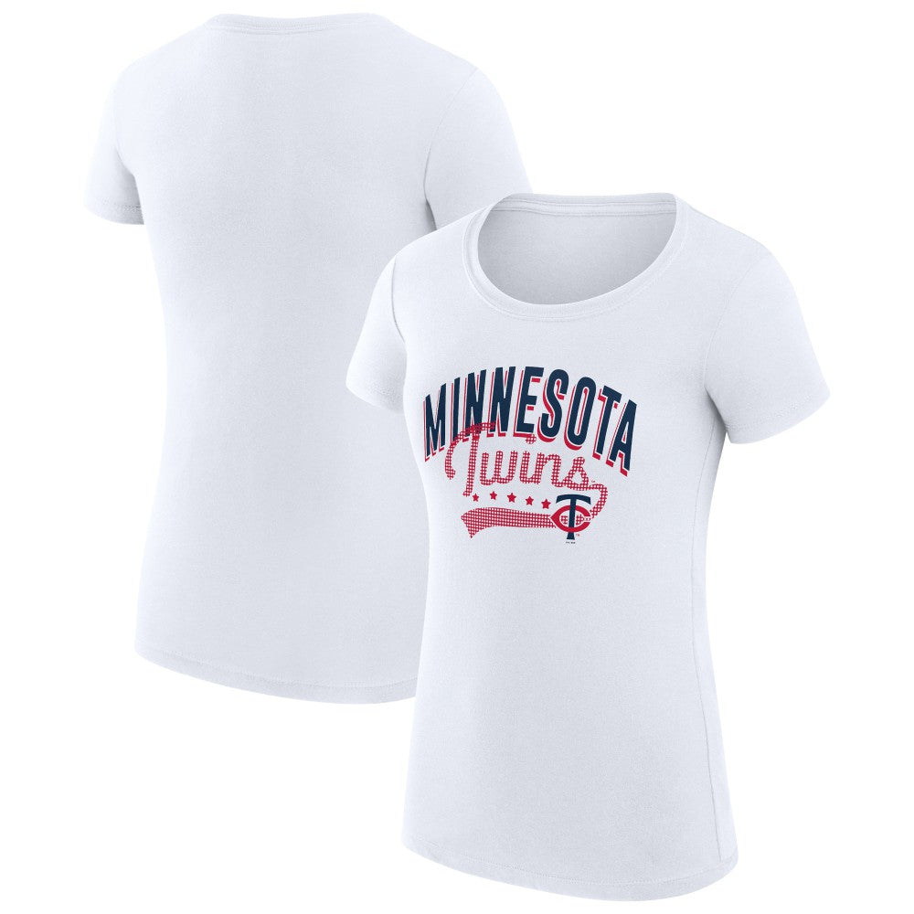 Minnesota Twins G-III 4Her by Carl Banks Women's Super-Slim Fit Lightweight Filigree Team T-Shirt - White