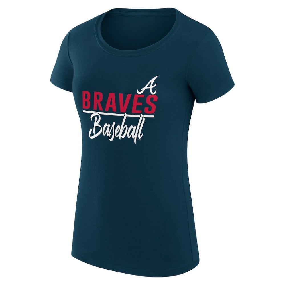 Atlanta Braves G-III 4Her by Carl Banks Women's Super-Slim Fit Lightweight Team Graphic T-Shirt - Navy
