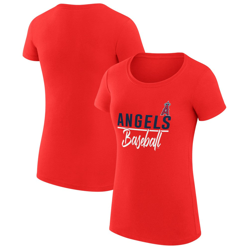 Los Angeles Angels G-III 4Her by Carl Banks Women's Super-Slim Fit Lightweight Team Graphic T-Shirt - Red