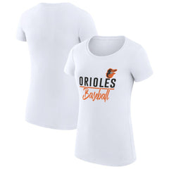 Baltimore Orioles G-III 4Her by Carl Banks Women's Super-Slim Fit Lightweight Team Graphic T-Shirt - White