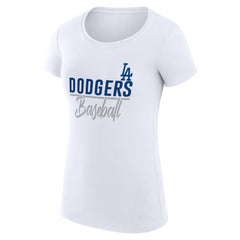 Los Angeles Dodgers G-III 4Her by Carl Banks Women's Super-Slim Fit Lightweight Team Graphic T-Shirt - White