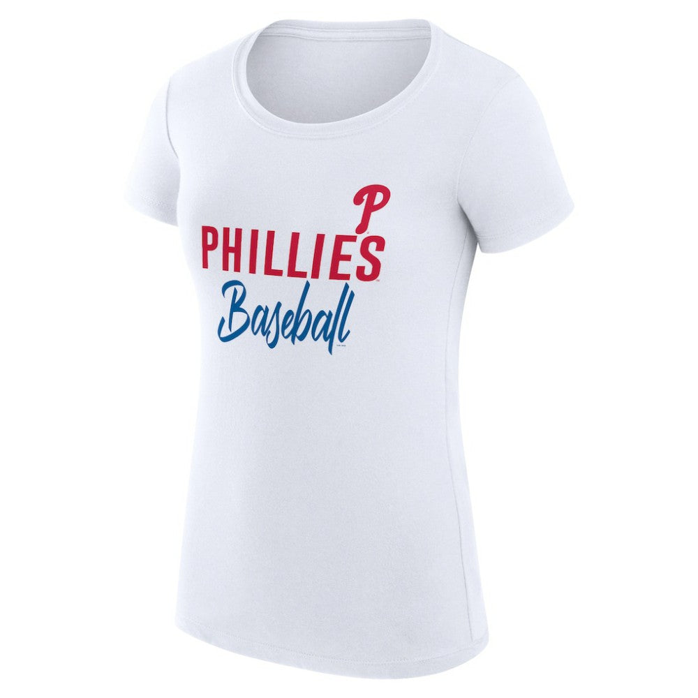 Philadelphia Phillies G-III 4Her by Carl Banks Women's Super-Slim Fit Lightweight Team Graphic T-Shirt - White