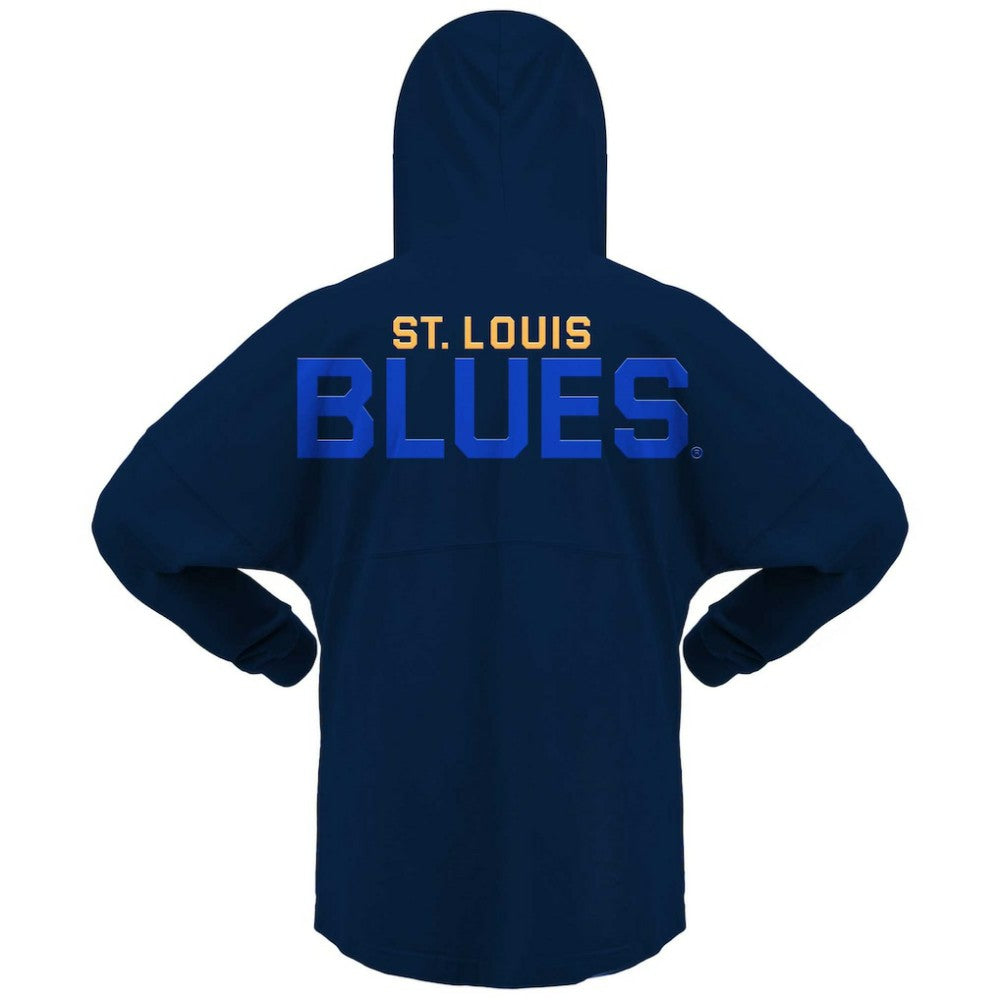 St. Louis Blues Fanatics Women's Jersey Lace-Up V-Neck Long Sleeve Hoodie T-Shirt