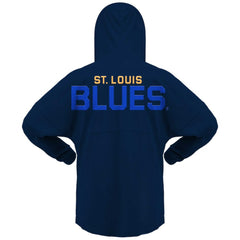 St. Louis Blues Fanatics Women's Jersey Lace-Up V-Neck Long Sleeve Hoodie T-Shirt