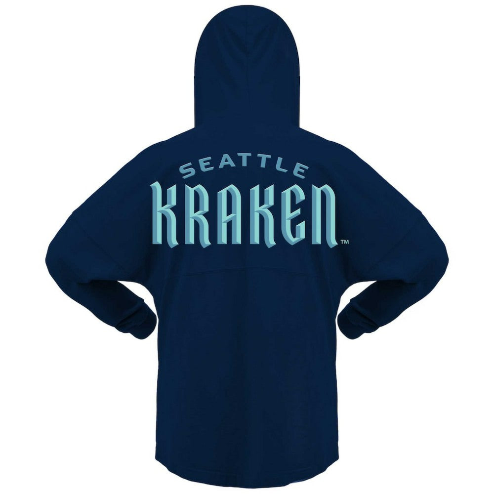 Seattle Kraken Fanatics Women's Jersey Lace-Up V-Neck Long Sleeve Hoodie T-Shirt