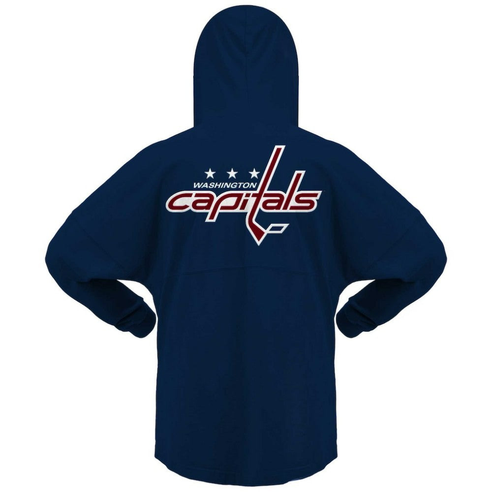Washington Capitals Fanatics Women's Jersey Lace-Up V-Neck Long Sleeve Hoodie T-Shirt
