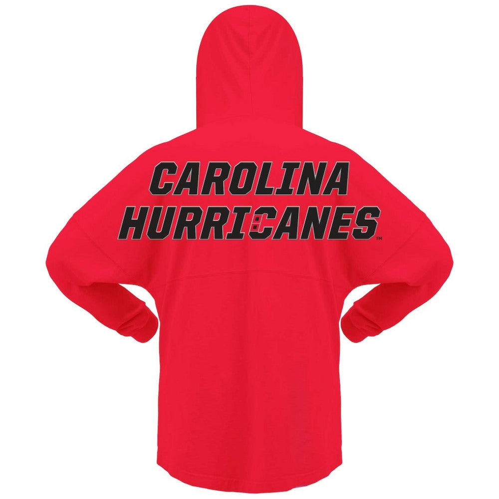 Carolina Hurricanes Fanatics Women's Jersey Lace-Up V-Neck Long Sleeve Hoodie T-Shirt