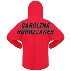 Carolina Hurricanes Fanatics Women's Jersey Lace-Up V-Neck Long Sleeve Hoodie T-Shirt