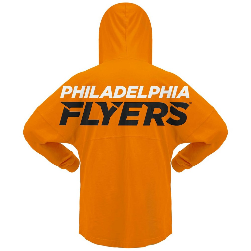 Philadelphia Flyers Fanatics Women's Jersey Lace-Up V-Neck Long Sleeve Hoodie T-Shirt