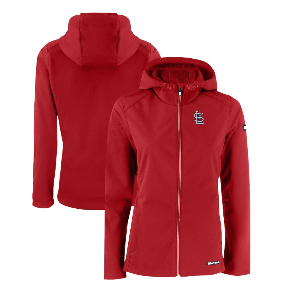 St. Louis Cardinals Cutter & Buck Women's Evoke Eco Softshell Recycled Full-Zip Jacket - Red