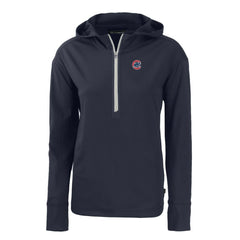 Chicago Cubs Cutter & Buck Women's Daybreak Eco Recycled Half-Zip Hoodie - Navy