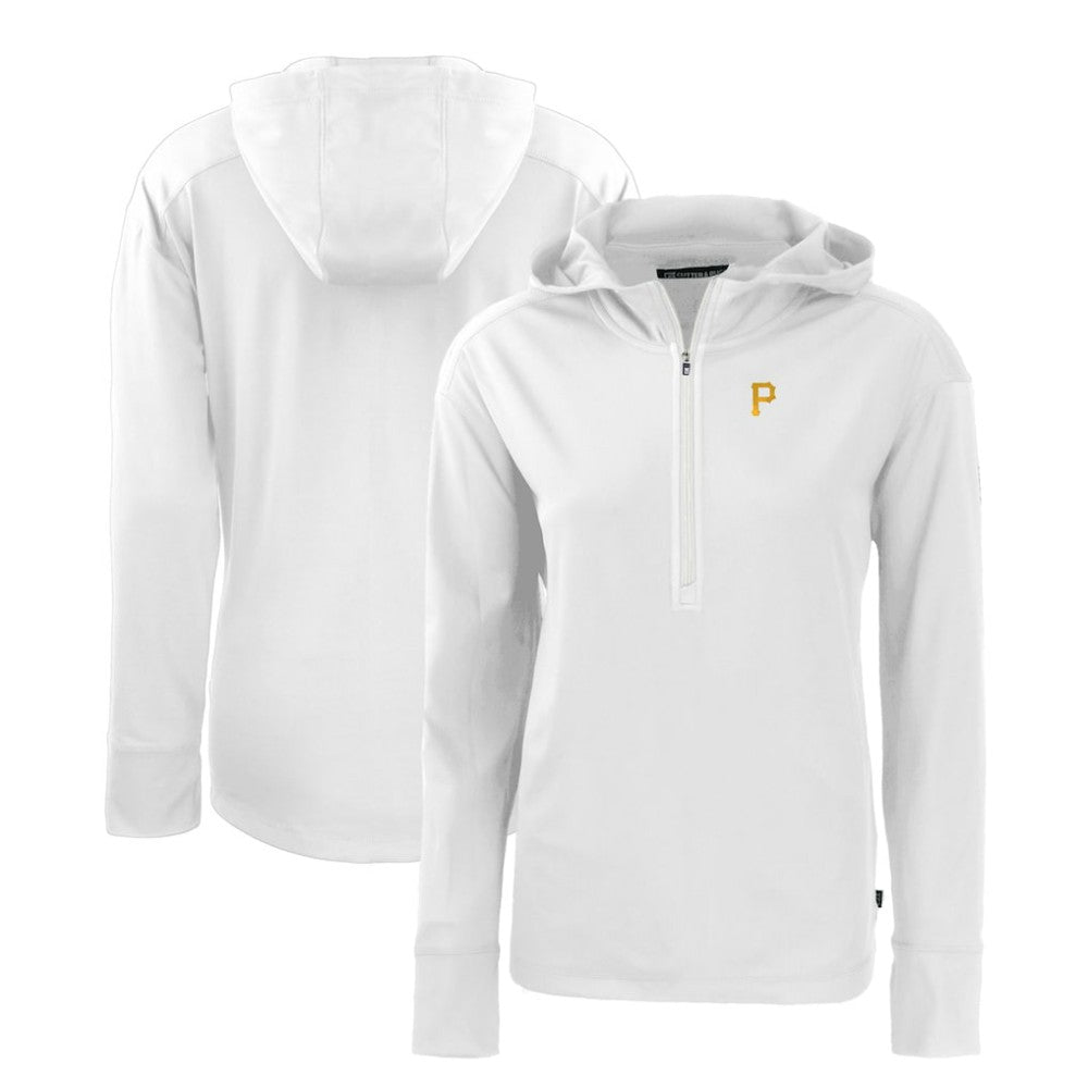 Pittsburgh Pirates Cutter & Buck Women's Daybreak Eco Recycled Half-Zip Hoodie - White