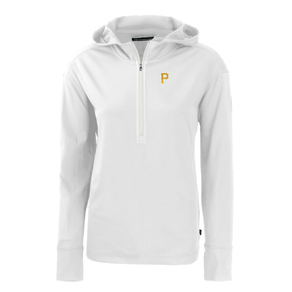 Pittsburgh Pirates Cutter & Buck Women's Daybreak Eco Recycled Half-Zip Hoodie - White