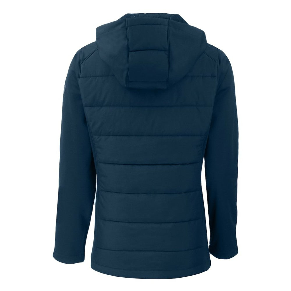 Boston Red Sox Cutter & Buck Women's Evoke Hybrid Eco Softshell Recycled Full-Zip Hoodie Jacket - Navy