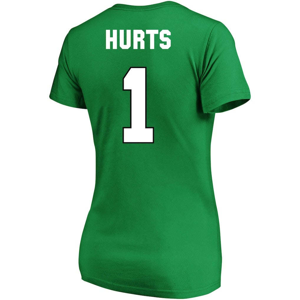 NFL Philadelphia Eagles Jalen Hurts  Women's Plus Size Fair Catch Name & Number Scoop Neck T-Shirt