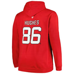 Jack Hughes New Jersey Devils Profile Big & Tall Name & Number Pullover Hoodie
