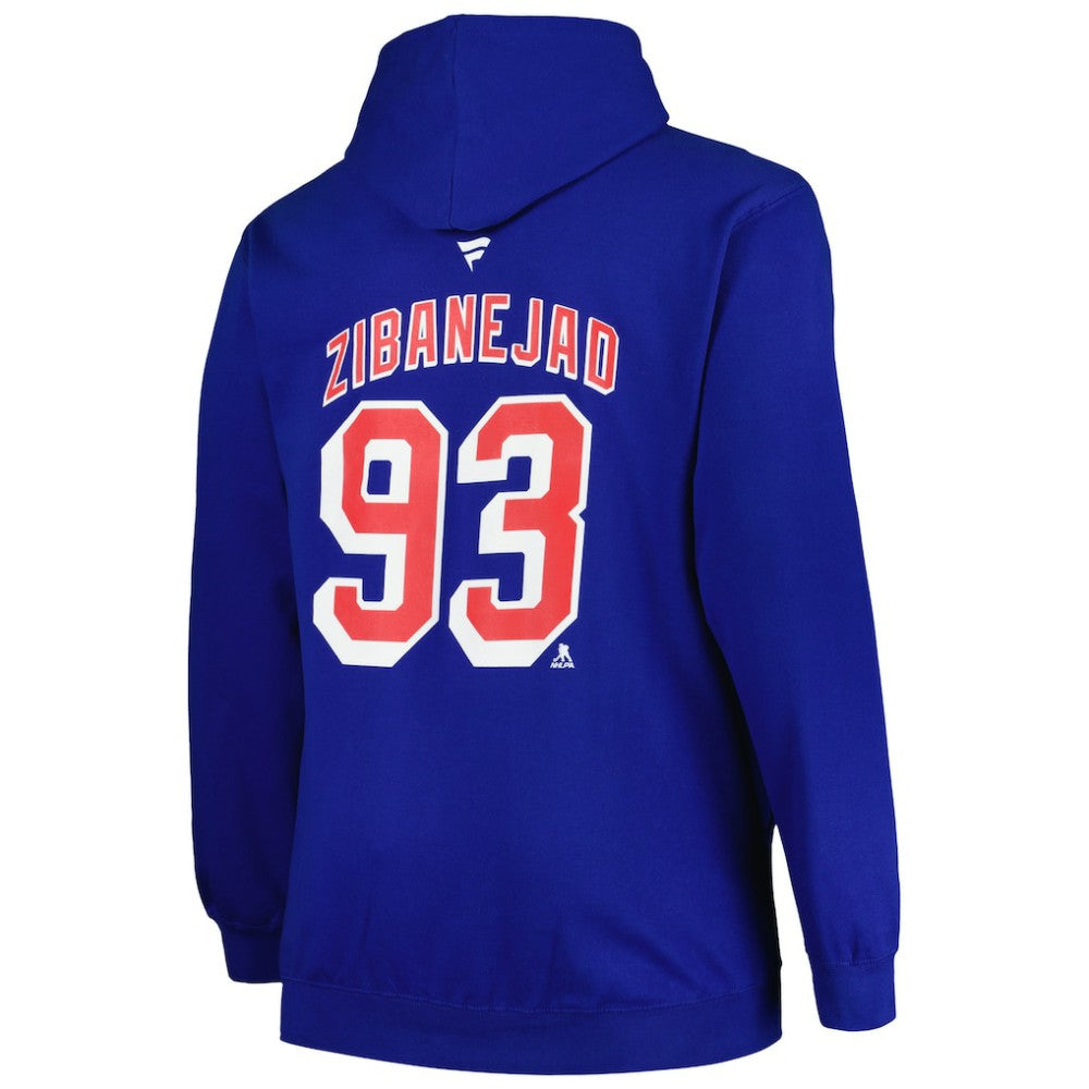 Mika Zibanejad New York Rangers Profile Big & Tall Name & Number Pullover Hoodie