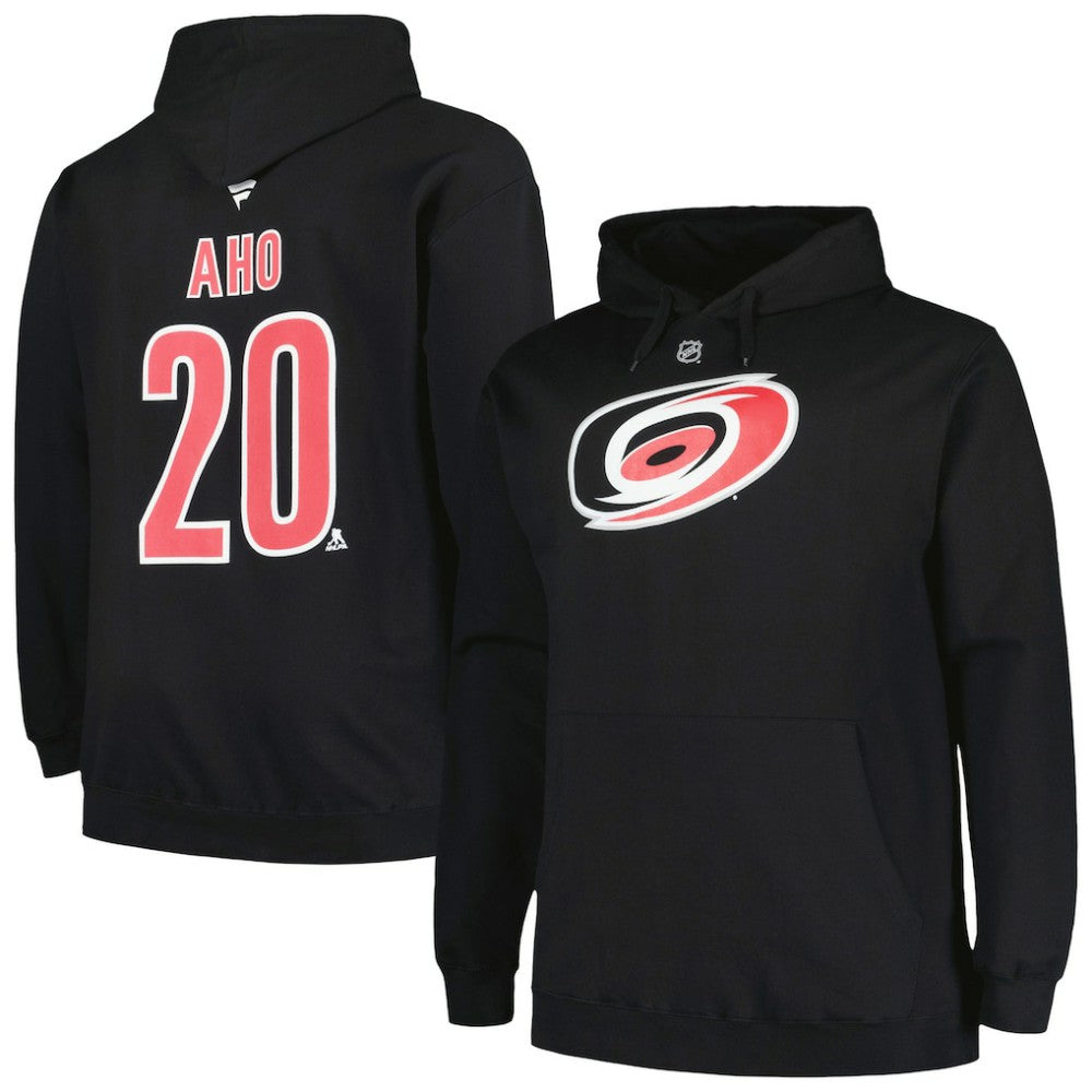Sebastian Aho Carolina Hurricanes Profile Big & Tall Name & Number Pullover Hoodie