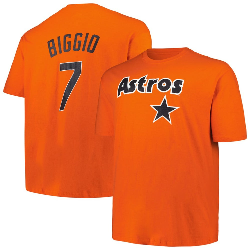 Craig Biggio Houston Astros Profile Big & Tall Cooperstown Collection Player Name & Number T-Shirt - Orange