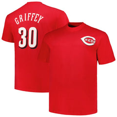 Ken Griffey Cincinnati Reds Profile Big & Tall Cooperstown Collection Player Name & Number T-Shirt - Red