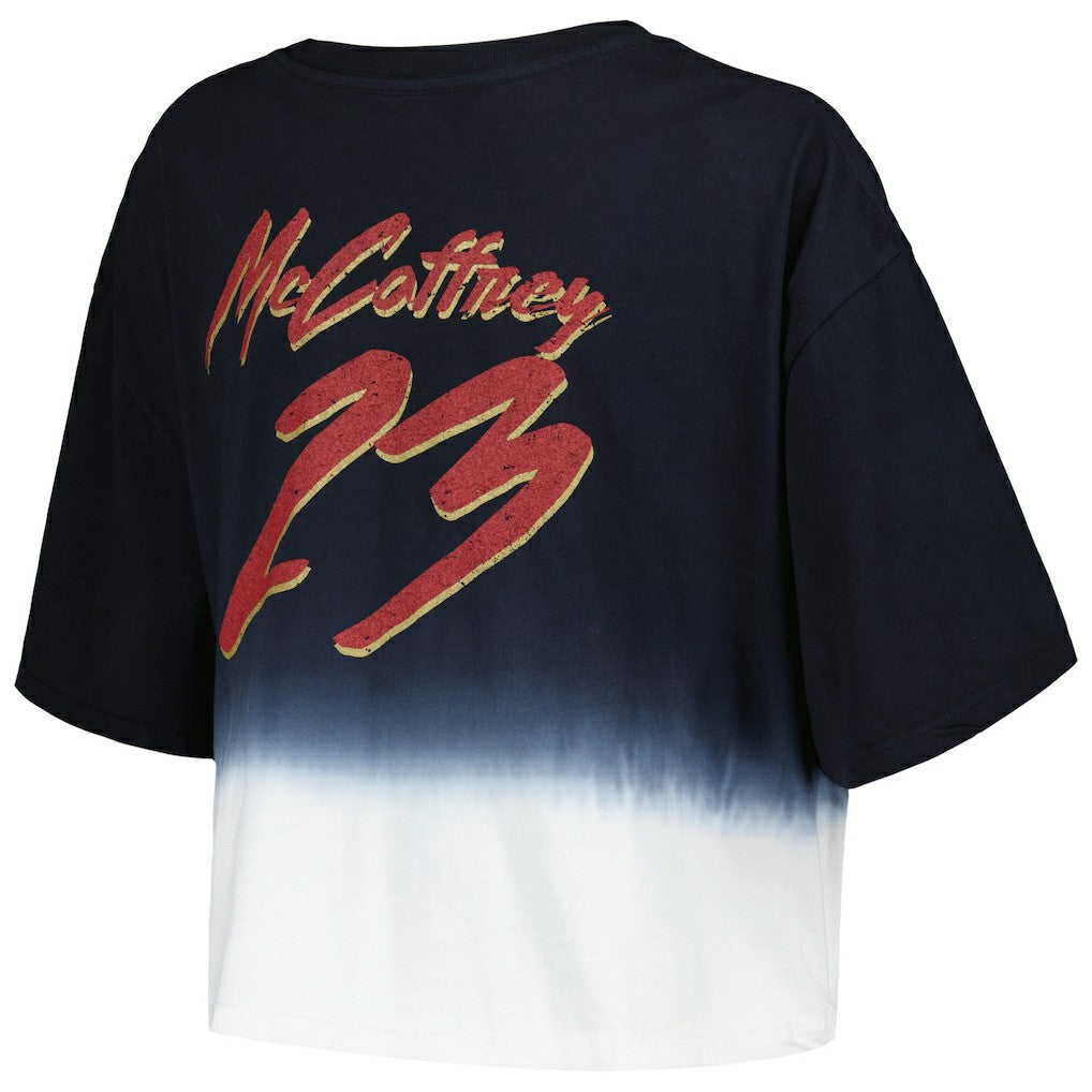 NFL San Francisco 49ers Christian McCaffrey  Majestic Threads Women's Dip-Dye Player Name & Number Crop Top