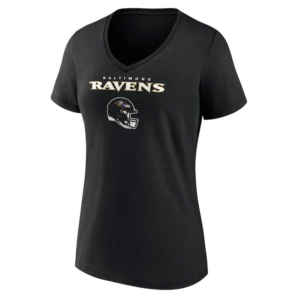 NFL Baltimore Ravens Lamar Jackson  Women's Team Wordmark Name & Number V-Neck T-Shirt