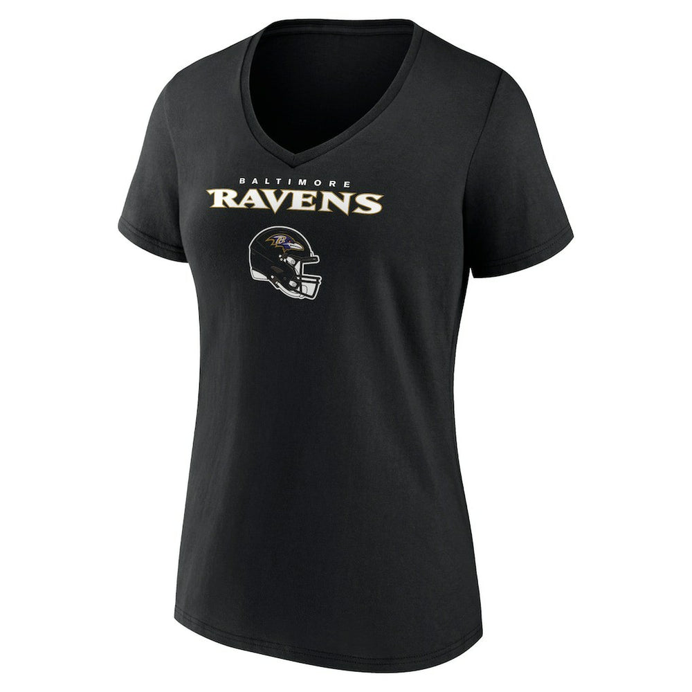 NFL Baltimore Ravens Lamar Jackson  Women's Team Wordmark Name & Number V-Neck T-Shirt