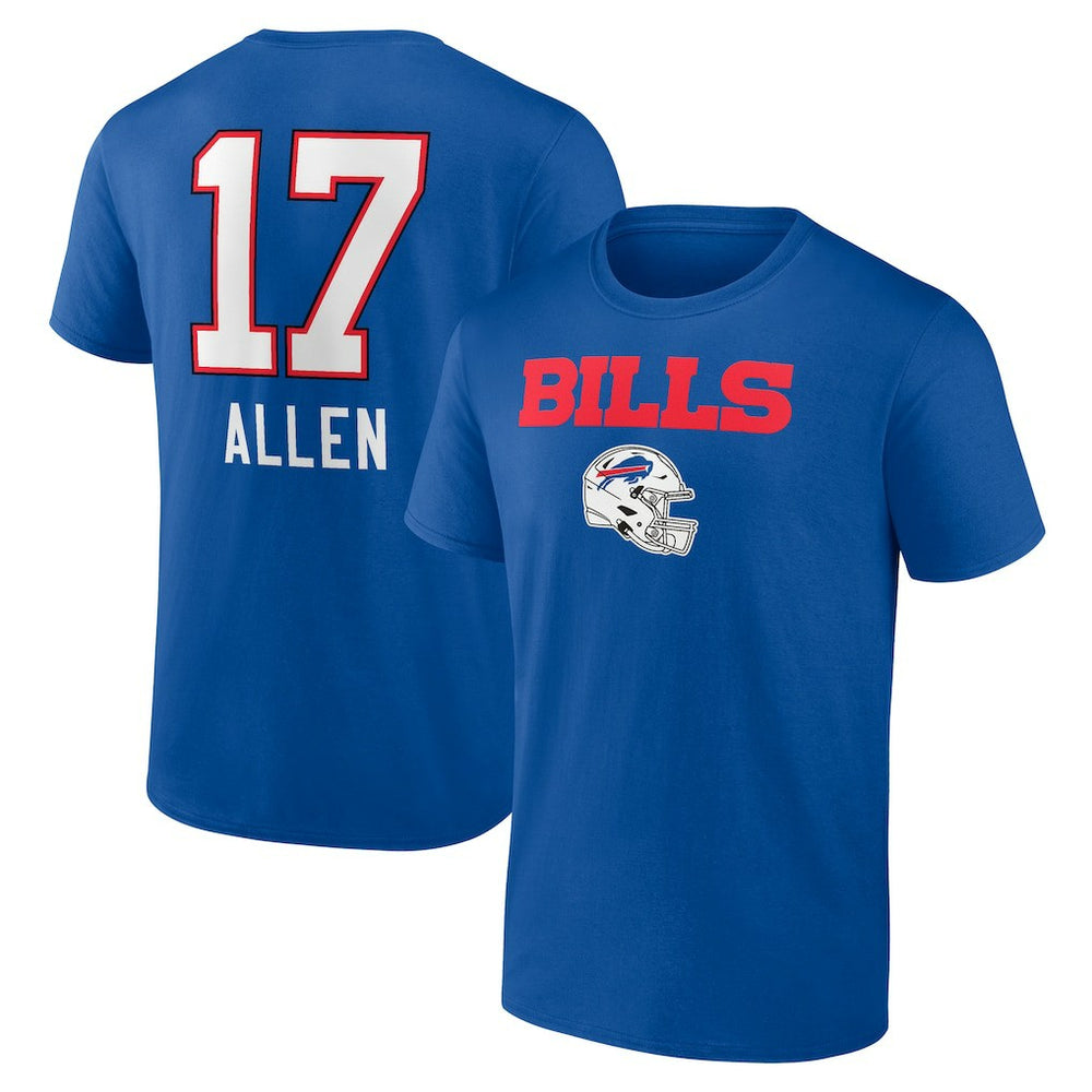 NFL Buffalo Bills Josh Allen  Team Wordmark Name & Number T-Shirt
