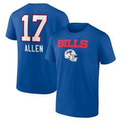 NFL Buffalo Bills Josh Allen  Team Wordmark Name & Number T-Shirt