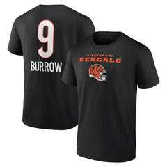 NFL Cincinnati Bengals Joe Burrow  Team Wordmark Name & Number T-Shirt