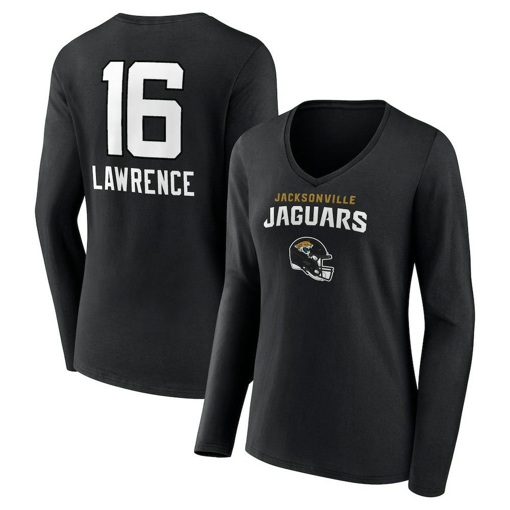 NFL Jacksonville Jaguars Trevor Lawrence  Women's Team Wordmark Long Sleeve V-Neck T-Shirt