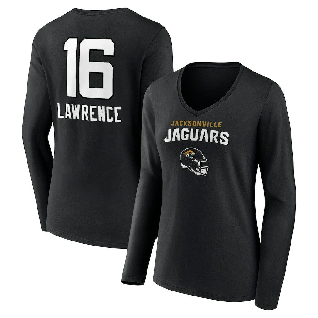 NFL Jacksonville Jaguars Trevor Lawrence  Women's Team Wordmark Long Sleeve V-Neck T-Shirt