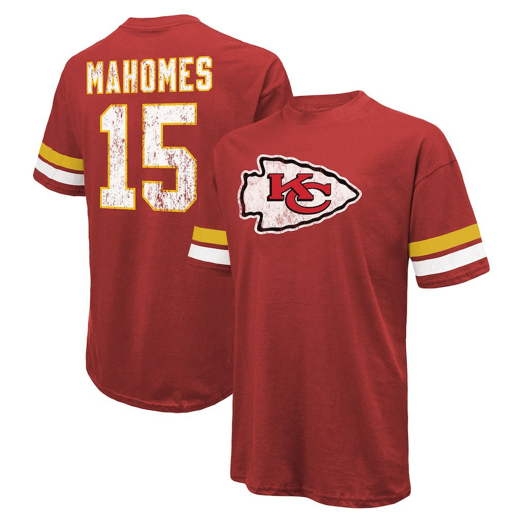 NFL Kansas City Chiefs Patrick Mahomes  Majestic Threads Name & Number Oversize Fit T-Shirt