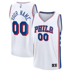 Philadelphia 76ers Fast Break Custom Jersey - Association Edition - White | Fanatics for sale