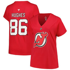Jack Hughes New Jersey Devils Fanatics Women's Plus Size Name & Number T-Shirt