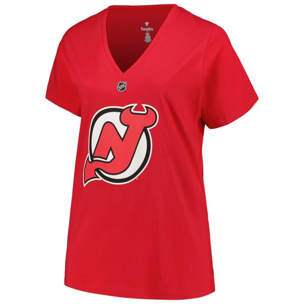 Jack Hughes New Jersey Devils Fanatics Women's Plus Size Name & Number T-Shirt