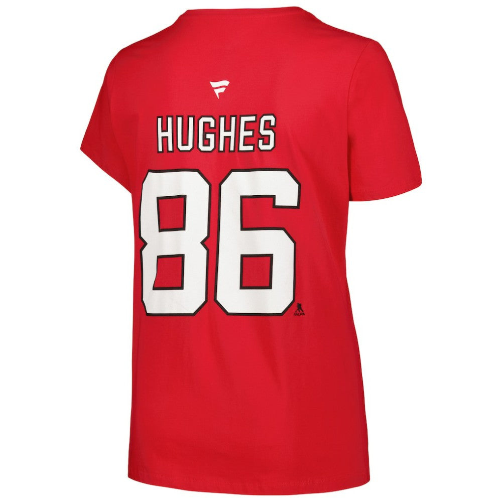 Jack Hughes New Jersey Devils Fanatics Women's Plus Size Name & Number T-Shirt