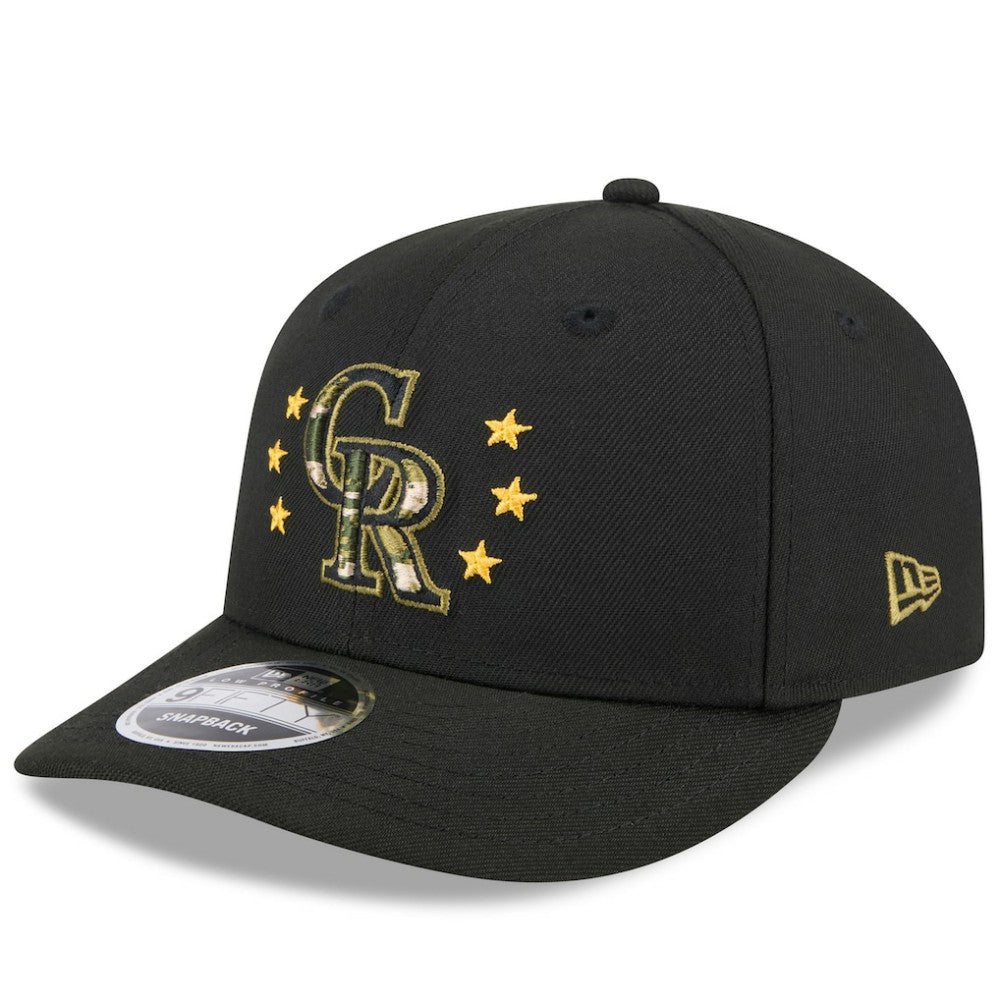 Colorado Rockies 2024 Armed Forces Day Low Profile 9FIFTY Snapback Hat - Black | New Era