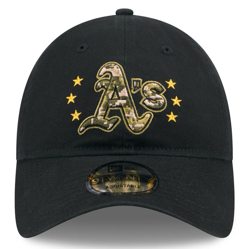 Athletics 2024 Armed Forces Day 9TWENTY Adjustable Hat - Black | New Era