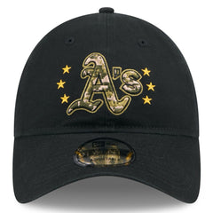 Athletics 2024 Armed Forces Day 9TWENTY Adjustable Hat - Black | New Era