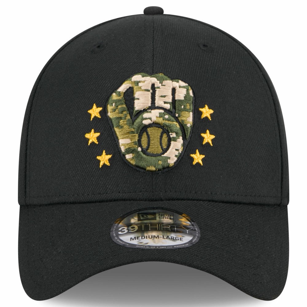 Milwaukee Brewers 2024 Armed Forces Day 39THIRTY Flex Hat - Black | New Era