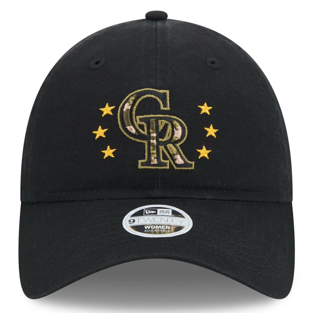 Colorado Rockies Women's 2024 Armed Forces Day 9TWENTY Adjustable Hat - Black | New Era