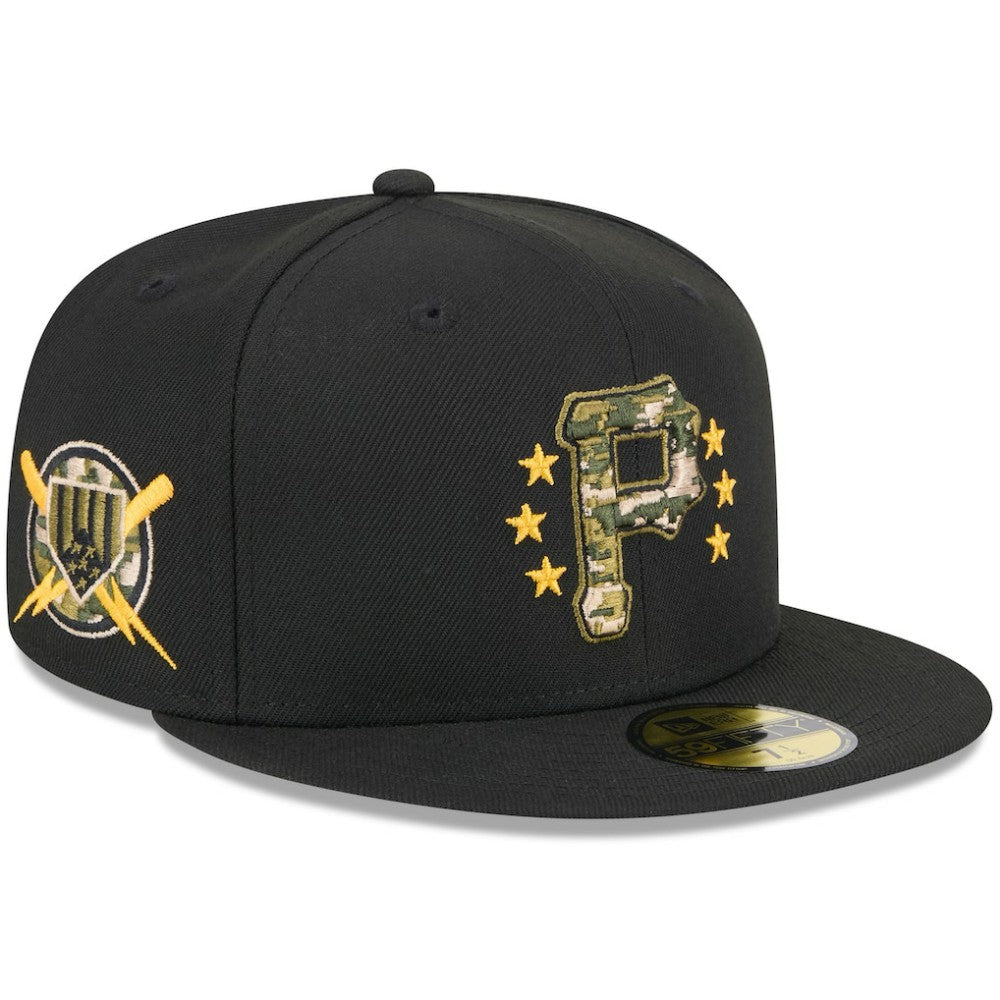 Pittsburgh Pirates 2024 Armed Forces Day On-Field 59FIFTY Fitted Hat - Black | New Era