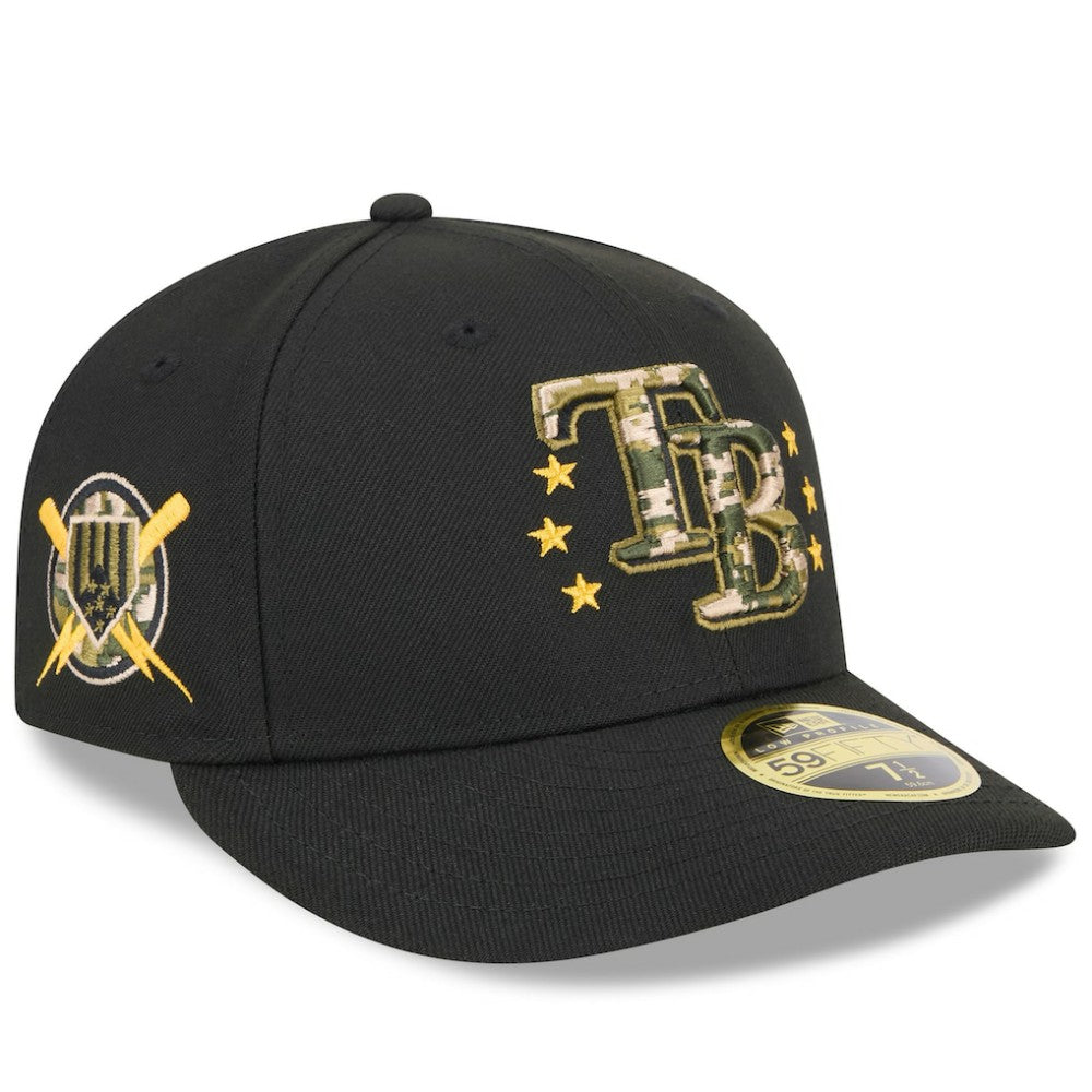 Tampa Bay Rays 2024 Armed Forces Day Low Profile 59FIFTY Fitted Hat - Black | New Era