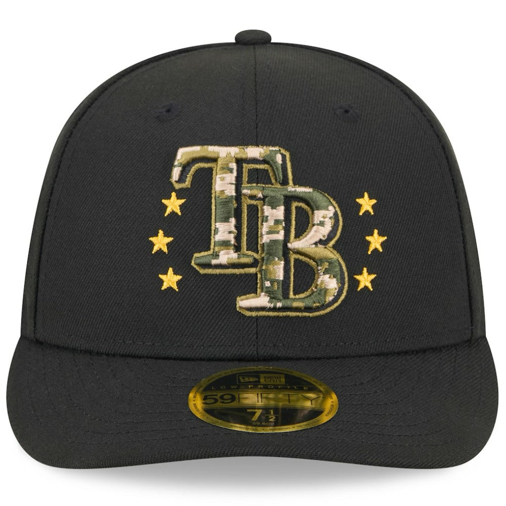 Tampa Bay Rays 2024 Armed Forces Day Low Profile 59FIFTY Fitted Hat - Black | New Era