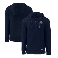 St. Louis Cardinals Cutter & Buck Roam Eco Half-Zip Recycled Pullover Hoodie - Navy