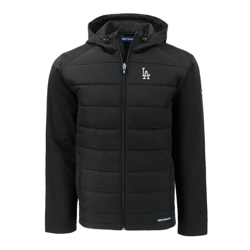 Los Angeles Dodgers Cutter & Buck Evoke Hybrid Eco Softshell Recycled Full-Zip Hoodie - Black
