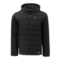 San Francisco Giants Cutter & Buck Evoke Hybrid Eco Softshell Recycled Full-Zip Hoodie - Black