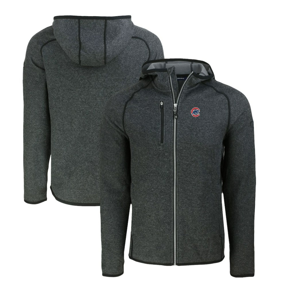 Chicago Cubs Cutter & Buck Mainsail Full-Zip Hooded Jacket - Heather Charcoal