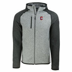Cleveland Guardians Cutter & Buck Mainsail Full-Zip Hooded Jacket - Heather Charcoal/Heather Gray